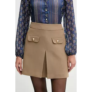 Morgan fustă culoarea maro, mini, evazați, JCELIN imagine