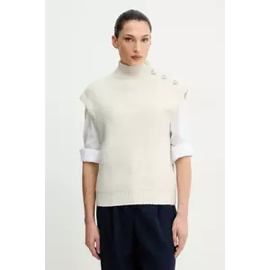 Morgan vestă din amestec de lână culoarea bej, cu turtleneck, MSARA imagine