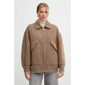 Missoni jachetă din amestec de lână culoarea maro, de tranziție, DS25WC1F.BC005R imagine