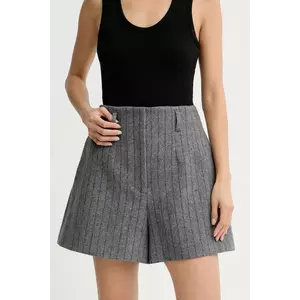 IRO pantaloni scurți cu lână WM30NIRIA culoarea gri, cu imprimeu, high waist, NIRIA imagine
