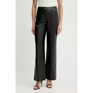 Morgan pantaloni culoarea negru, drept, high waist, PERINE imagine
