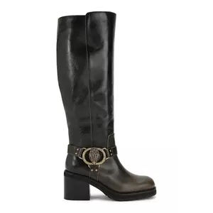 Kurt Geiger London ghete de piele Chelsea Mid Knee Biker culoarea maro, cu toc drept, 5028935189 imagine
