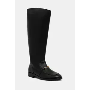 Steve Madden ghete de piele Night culoarea negru, cu toc plat, 11004951 imagine