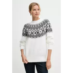 BOSS pulover din amestec de lână culoarea bej, cu turtleneck, 50549369 imagine