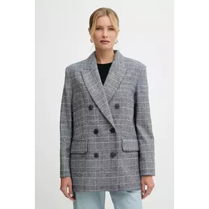 MAX&Co. jachetă din amestec de lână culoarea bleumarin, cu două rânduri de nasturi, cu imprimeu, 2526046084200 imagine