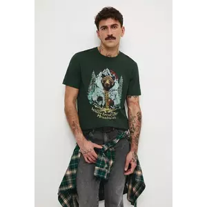Medicine tricou din bumbac culoarea verde, cu imprimeu imagine