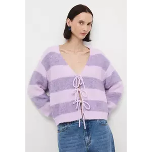 Medicine cardigan culoarea violet, călduros imagine