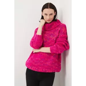 Medicine pulover culoarea roz, călduros, cu guler imagine
