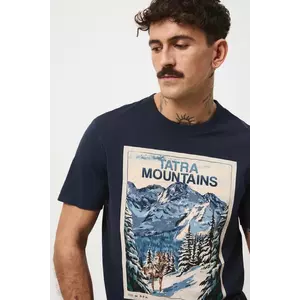 Medicine tricou din bumbac culoarea albastru marin, cu imprimeu imagine