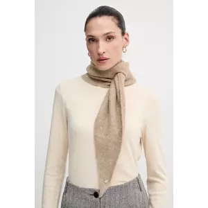 Pedro del Hierro fular din amestec de lână culoarea bej, uni, 4962464 imagine