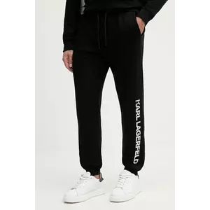 Karl Lagerfeld pantaloni de trening din bumbac culoarea negru, cu imprimeu, 554917.705401 imagine