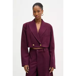 Haveone sacou culoarea bordo, cu doua randuri de nasturi, uni, JSO-P014 imagine