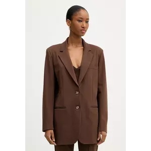 Haveone sacou culoarea maro, un singur rand de nasturi, uni, JMI-P028 imagine