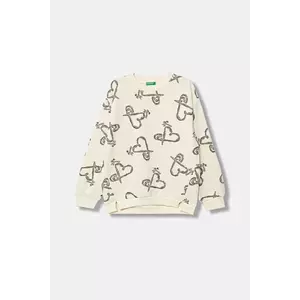 United Colors of Benetton bluză copii culoarea bej, cu imprimeu, 3QHCC10RS imagine