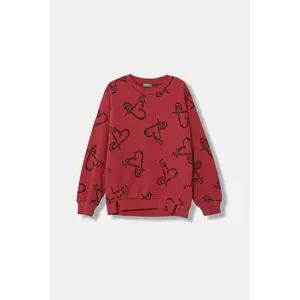 United Colors of Benetton bluză copii culoarea bordo, cu imprimeu, 3QHCC10RS imagine