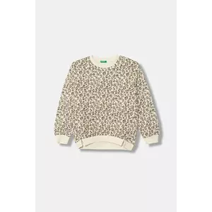 United Colors of Benetton bluză copii culoarea bej, cu imprimeu, 3QHCC10RS imagine