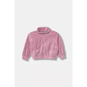 United Colors of Benetton bluză copii culoarea roz, uni, 3UAPG5047 imagine