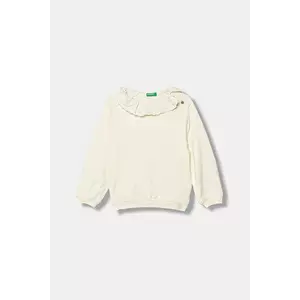 United Colors of Benetton bluză copii culoarea bej, uni, 345ZG10LG imagine