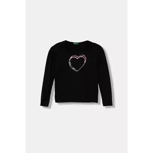 United Colors of Benetton longsleeve din bumbac pentru copii culoarea negru, 3ATNC10RG imagine