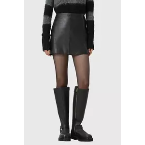 AllSaints fusta de piele RENAI culoarea negru, mini, drept, W020RB imagine