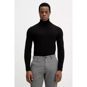 Sisley pulover culoarea bleumarin, light, cu guler, 10F2S2244 imagine