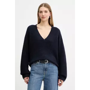 BOSS Orange pulover din amestec de lână culoarea bleumarin, 50549185 imagine