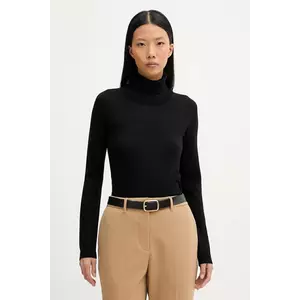 MM pulover de lână ADRIA culoarea negru, light, cu guler, 2526366018600 imagine