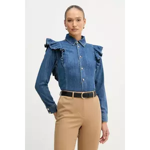 Sisley cămașă din bumbac culoarea bleumarin, cu guler clasic, regular, 53GELQ09N imagine