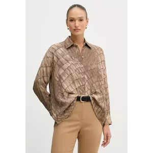 Sisley cămașă culoarea bej, cu guler clasic, relaxed, 5W4VLQ07F imagine