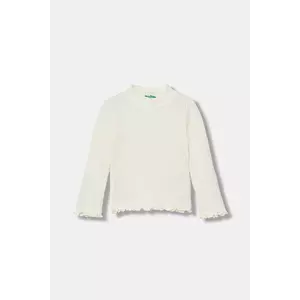 United Colors of Benetton longsleeve copii culoarea bej, cu turtleneck, 381PG10LB imagine