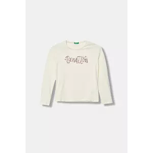 United Colors of Benetton longsleeve din bumbac pentru copii culoarea bej, 3ATNC10RG imagine