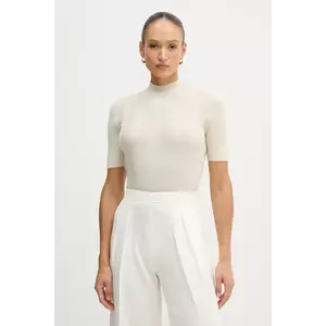 Sisley pulover din amestec de lână culoarea bej, light, cu turtleneck, 1WH2M2025 imagine