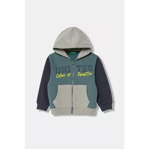 United Colors of Benetton bluză copii cu glugă, cu imprimeu, 3EB5G5043 imagine