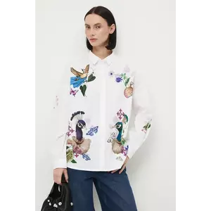 Medicine camasa culoarea alb, cu guler clasic, relaxed imagine