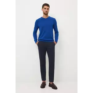 Medicine pantaloni culoarea albastru marin, cu fason chinos imagine