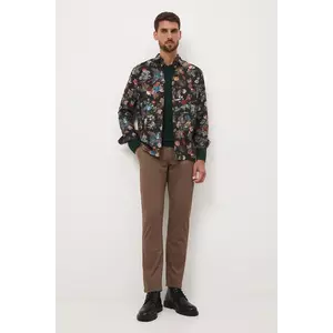 Medicine pantaloni culoarea maro, cu fason chinos imagine