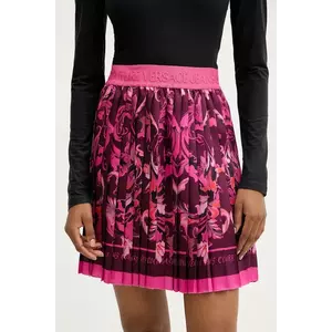 Versace Jeans Couture fustă culoarea bordo, mini, drept, 79HAE8P0 NS723 imagine