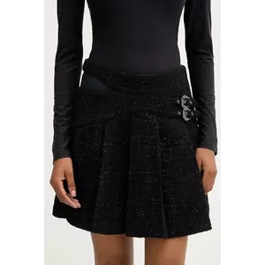 Versace Jeans Couture fustă mini culoarea negru, mini, drept, 79HAE801 N0539 imagine