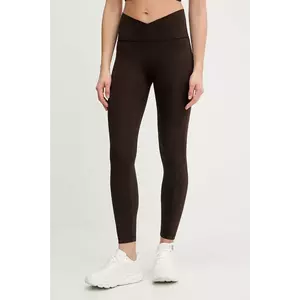 adidas Performance leggins de antrenament culoarea maro, uni, KT3284 imagine