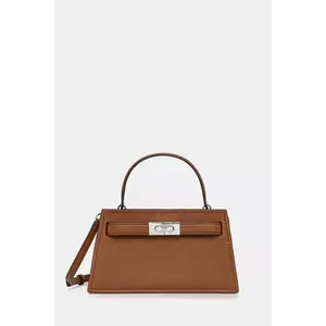 Tory Burch poșetă de piele Lee Radziwill culoarea maro, 175603-200 imagine