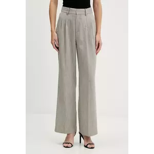 Pedro del Hierro pantaloni culoarea bej, lat, high waist, 7602530 imagine