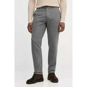 Barbour pantaloni cu lână culoarea gri, drept, MTR0778 imagine