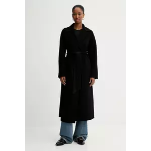 FROM FUTURE palton de lână culoarea negru, WOU02229 imagine