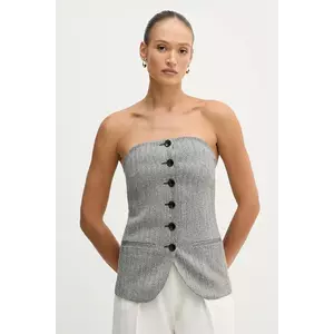 Sisley bluză culoarea negru, cu imprimeu, 5D12LH01R imagine