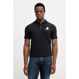 Karl Lagerfeld tricou polo culoarea bleumarin, cu imprimeu, 554235.745401 imagine