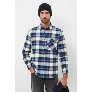 Medicine camasa din bumbac culoarea albastru marin, cu guler clasic, regular imagine