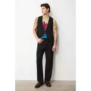 Medicine pantaloni culoarea negru, drept imagine