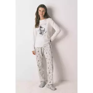 women'secret pijama SNOOPY culoarea bej, bumbac, 3132161 imagine