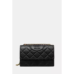 Tory Burch poșetă de piele Fleming culoarea negru, 164799-001 imagine