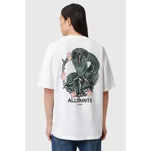 AllSaints tricou din bumbac culoarea alb, cu imprimeu, M032PD imagine